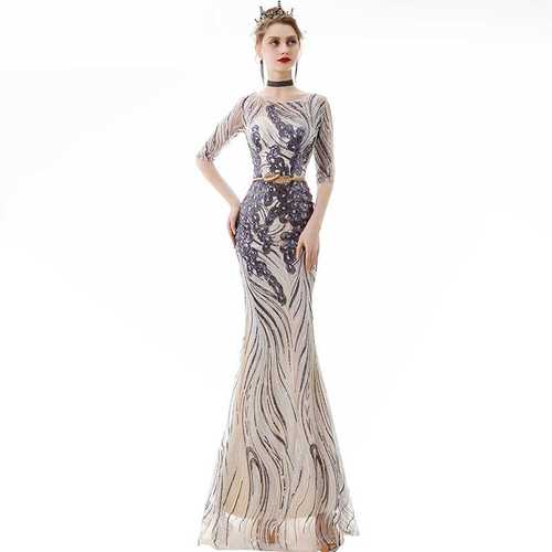 高档鱼尾宴会晚礼服裙女2022新款高贵优雅气质长款气场女王晚装演