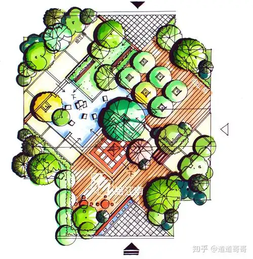 手绘训练│如何画好小尺度景观平面图