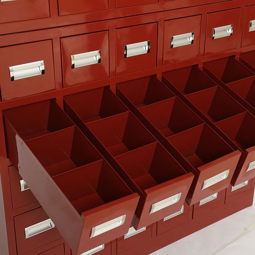 钢制中药柜多斗抽屉铁皮柜储物柜零件收纳柜药橱调剂台多斗柜