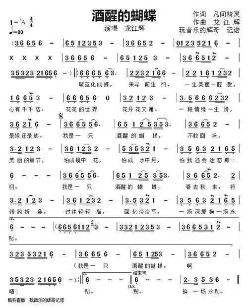 每一首歌都到了大家的肯定,期待《酒醒的蝴蝶》大火,期待龙江辉能发行