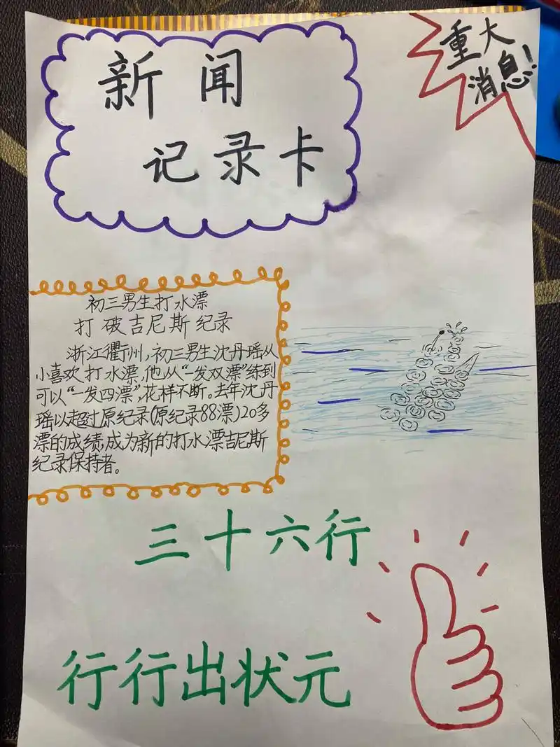 小学四年级新闻记录卡 寒假特色作业 每日记录新闻- 养成阅读新闻的好