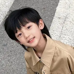 宝宝假发酷帅儿童狼尾鲻鱼头可斜可齐刘海靓仔日系短发仿真全头套