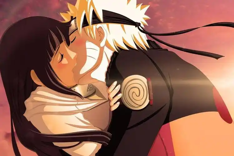 火影忍者情侣鸣人雏田接吻漫画高清壁纸