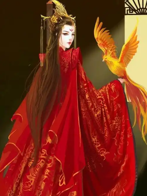 古风红衣女生头像