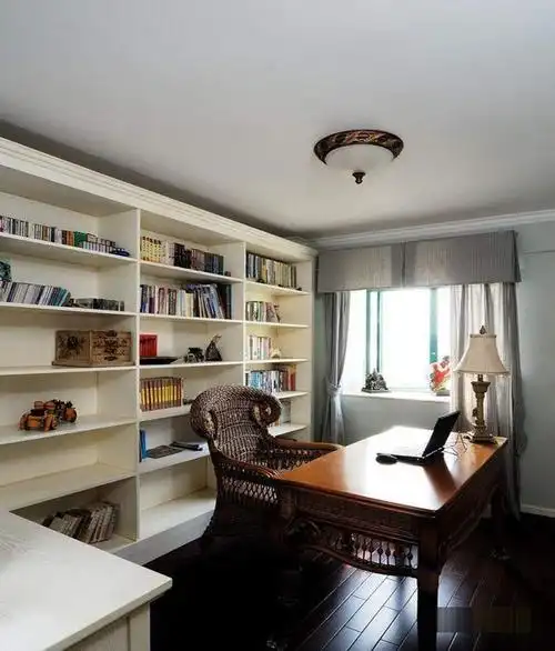 田园风格四居室书房书柜装修效果图大全