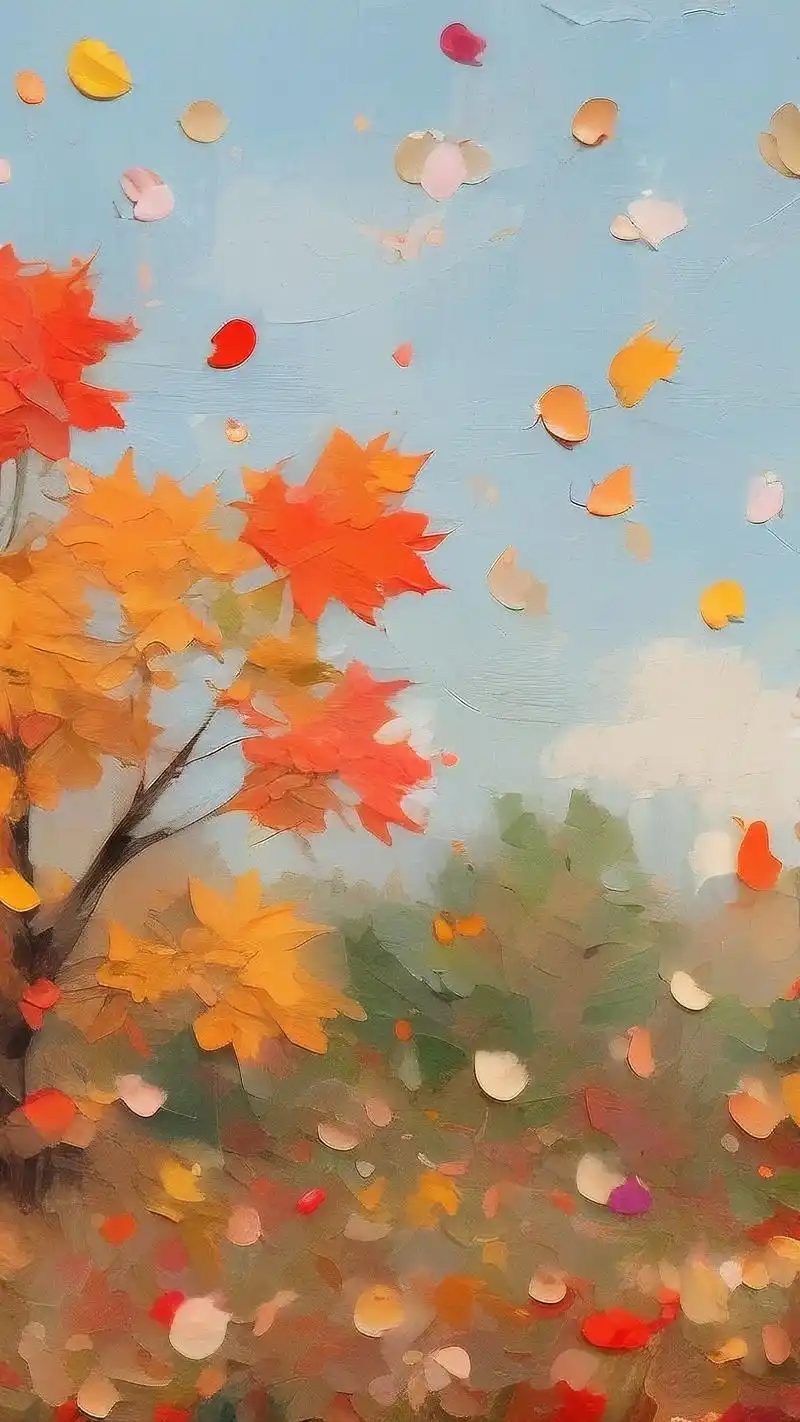 秋天手机壁纸🍂,感受枫叶飘落的季节🍁