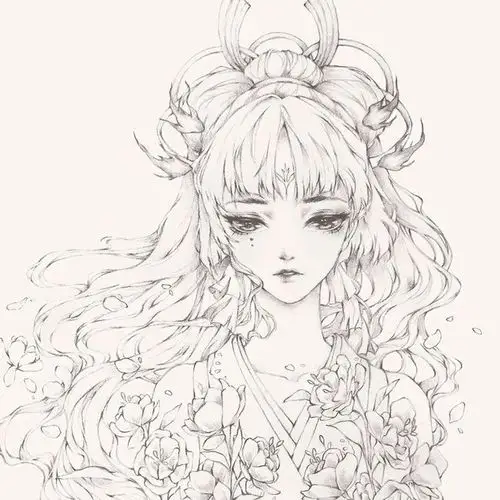 高能多图!古风汉服人物手绘线稿