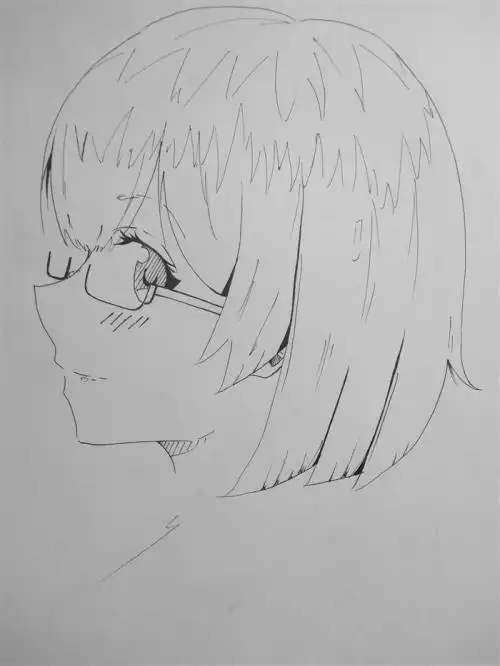眼镜简笔画侧脸