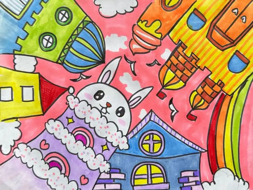 年龄:7-10岁 课件素材:房屋 城堡 仰视 上课工具:铅笔 橡皮 绘画纸