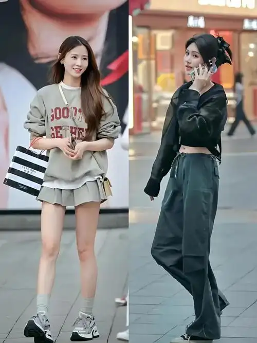 重庆女性的时尚街拍:小背心,超短裙,高跟鞋,展现时尚与自信!