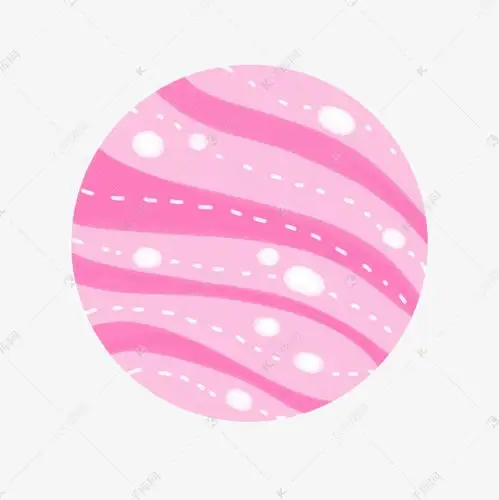 手绘粉色整个星球元素