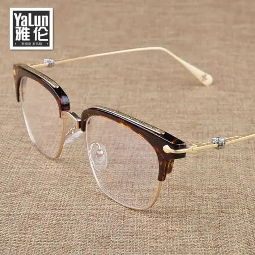 雅伦 光学眼镜架男定制变色近视眼镜无度数防蓝光平光镜配镜 玳瑁金框