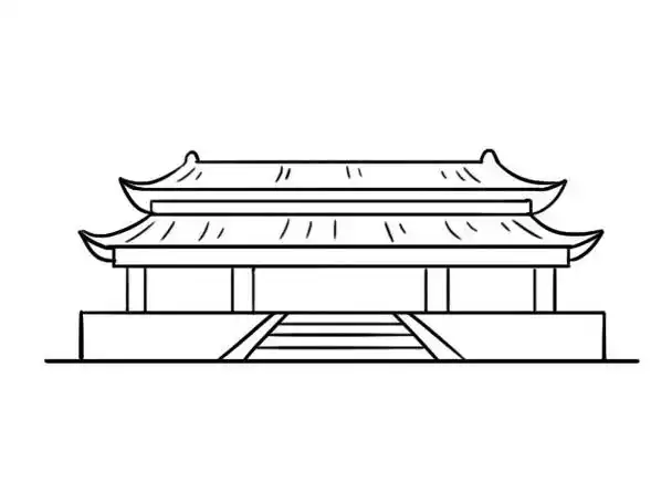 故宫里的珍品的简笔画