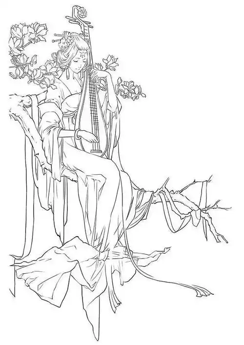 福利干货160张古风人物插画线稿白描图片值得收藏的快资讯