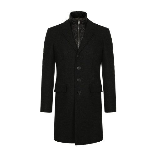 保暖衣物内里(可拆卸)羊毛大衣 深蓝色 两件式套装 男装 男士大衣