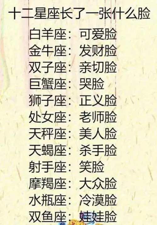 十二星座长了一张什么脸值多少钱有多少前任