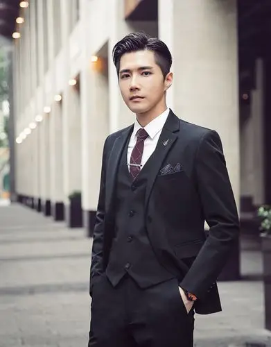 北极绒商场同款西服套装男两粒扣三件套韩版修身商务休