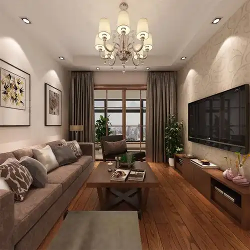 二居_现代_60-80㎡_汇景和园现代简约70平米二居室_爱福窝装修效果图