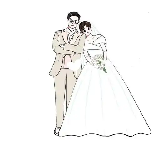 手绘婚纱照画后满意才转米 来呀!