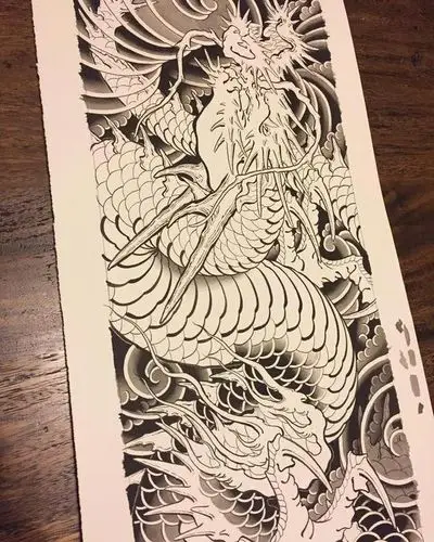 龙纹身龙头纹身图案中国龙纹身老传统纹身图案传统纹身图案美式纹身