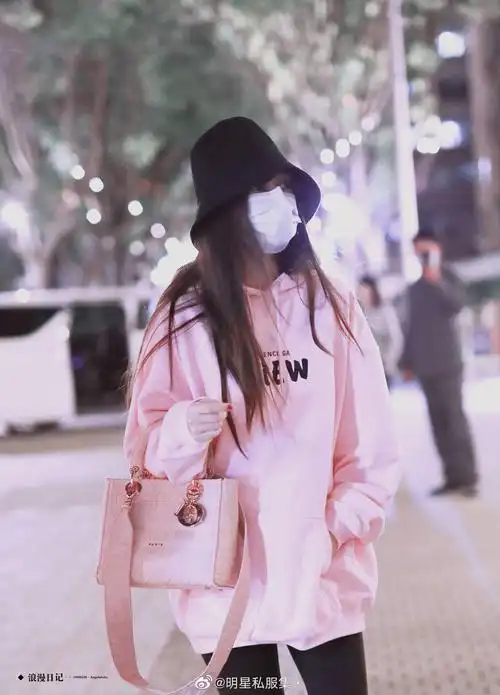 baby杨颖欧阳娜娜明星同款粉色卫衣女2020新款秋冬连帽bf外套ins