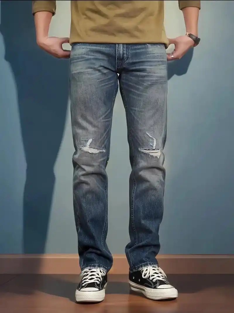 经典再现,复古破洞牛仔裤,好看又好穿!