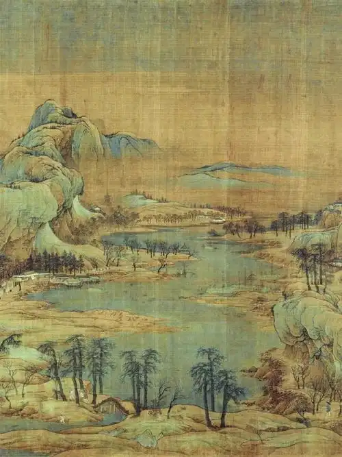 江山秋色图:北宋后期青绿重彩山水画最具代表性的作品之一