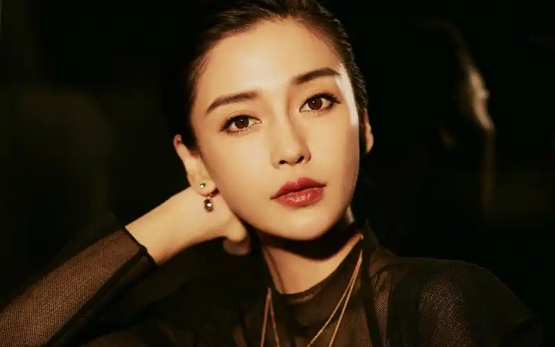 angelababy复古黑纱长裙性感图片桌面壁纸