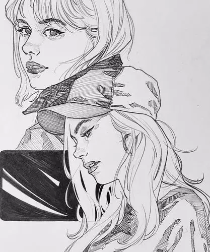 大神的速写 人物 黑白画-堆糖,美好生活研究所