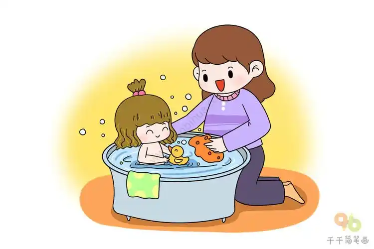 熊孩子日记系列 妈妈为我洗澡_熊孩子日记简笔画