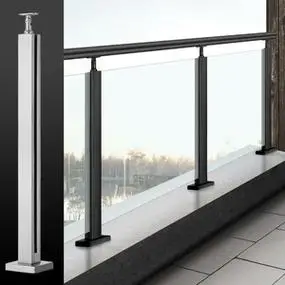 阳台玻璃护栏扶手楼梯家用立柱不锈钢栏杆室内围栏304材质拉丝