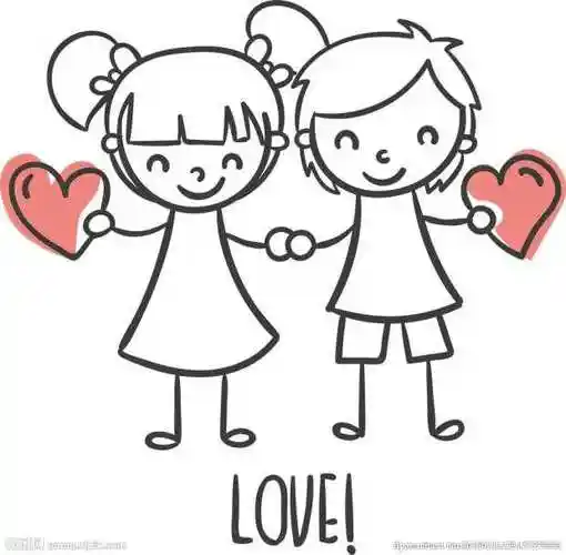 手牵手简笔画小朋友手牵手简笔画