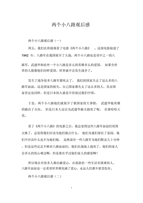 两个小八路观后感.docx 3页