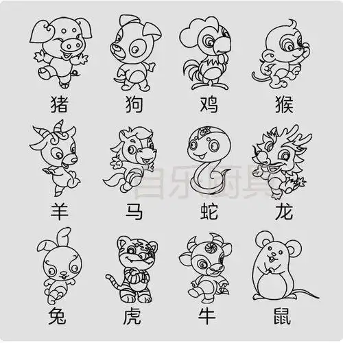 简笔画十二生肖图片大全 简笔画十二生肖图片大全可爱
