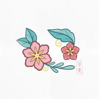 漂亮的古风花朵简笔画图片7