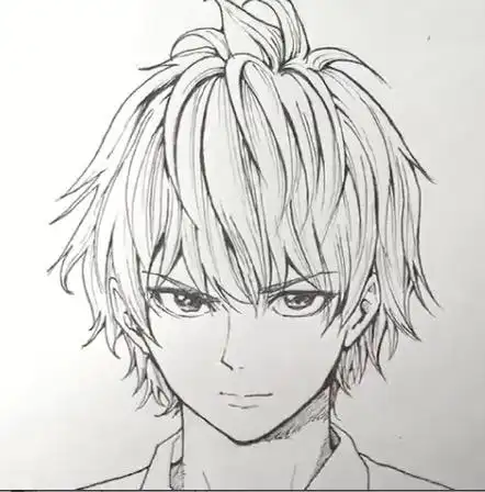 两分钟教会你画:长发飘逸动漫帅哥头像(视频)|素描网