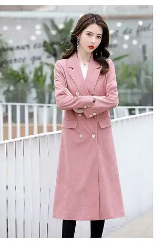 希尔爱玛轻奢品牌初春灯芯绒风衣外套女中长款2020新款外套宽松显瘦