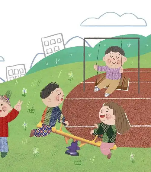 《下课时间》儿童绘本插画配图