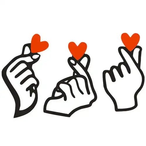 网红抖音手势舞比心蛋糕插牌 蛋糕装饰烘焙插件情侣表白示爱插签