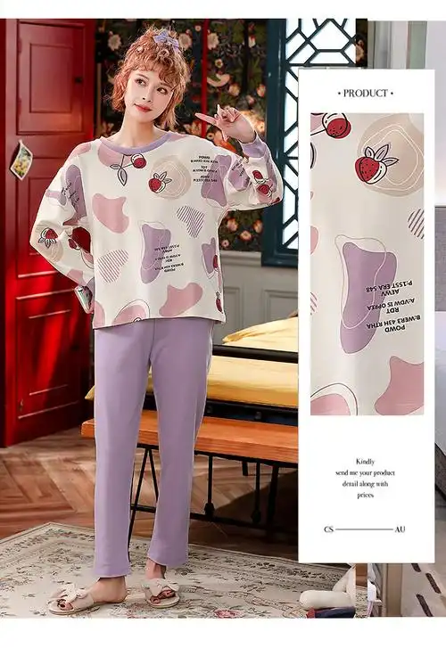 睡衣女春秋长袖裤韩版甜美休闲卡通女士170克牛奶丝家居服