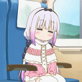 优雅睡觉 - 《小林家的龙女仆》康娜卡姆依gif_卡通表情