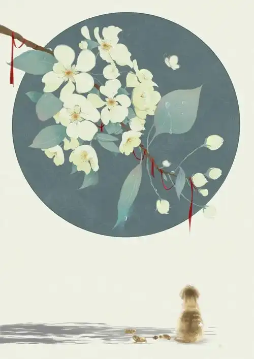 花中人 古风 古韵 中国风 手帐素材 插画 手绘 彩绘 头像 壁纸