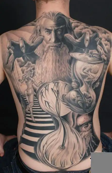 操控木偶的恶魔满背纹身图案