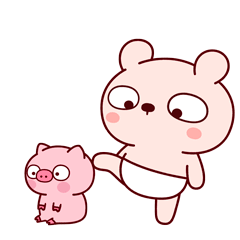 用脚踢你的猪头