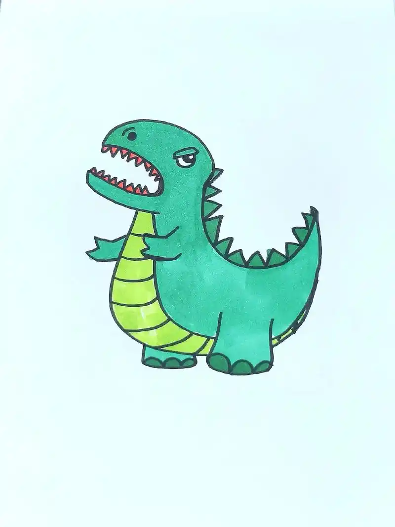恐龙简笔画.#图文伙伴计划 #霸王龙 #画画 #简笔画 #恐 - 抖音