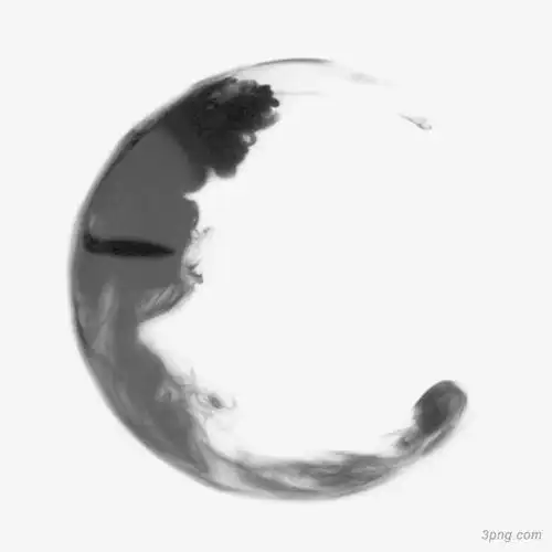 半圆形黑色墨染png素材透明免抠图片装饰效果