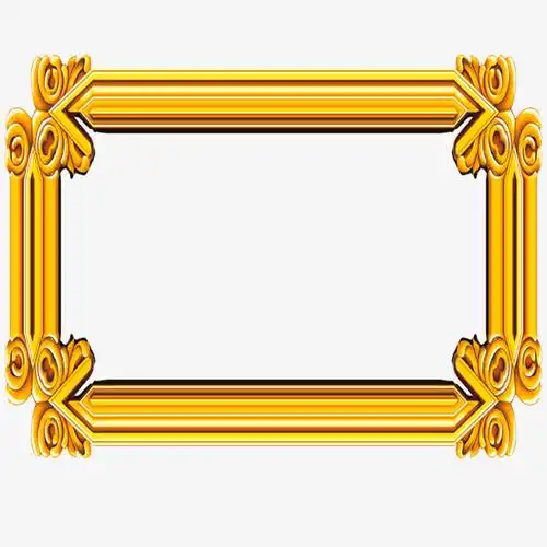 金色边框免抠素材免费下载_觅元素51yuansu.com