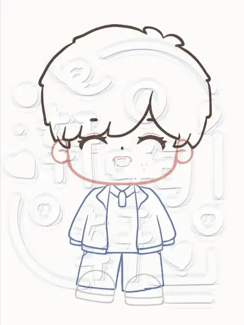 傻瓜  #宋亚轩校服 #q版 #绘画过程