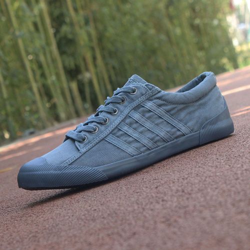 布鞋欧美复古棉布男低透气休闲鞋纯色帆布鞋