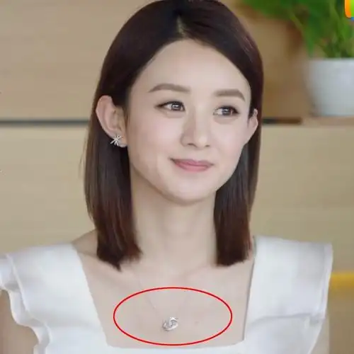 赵丽颖明星同款项链s925纯银简约气质双环圆圈吊坠钥匙锁骨链女潮